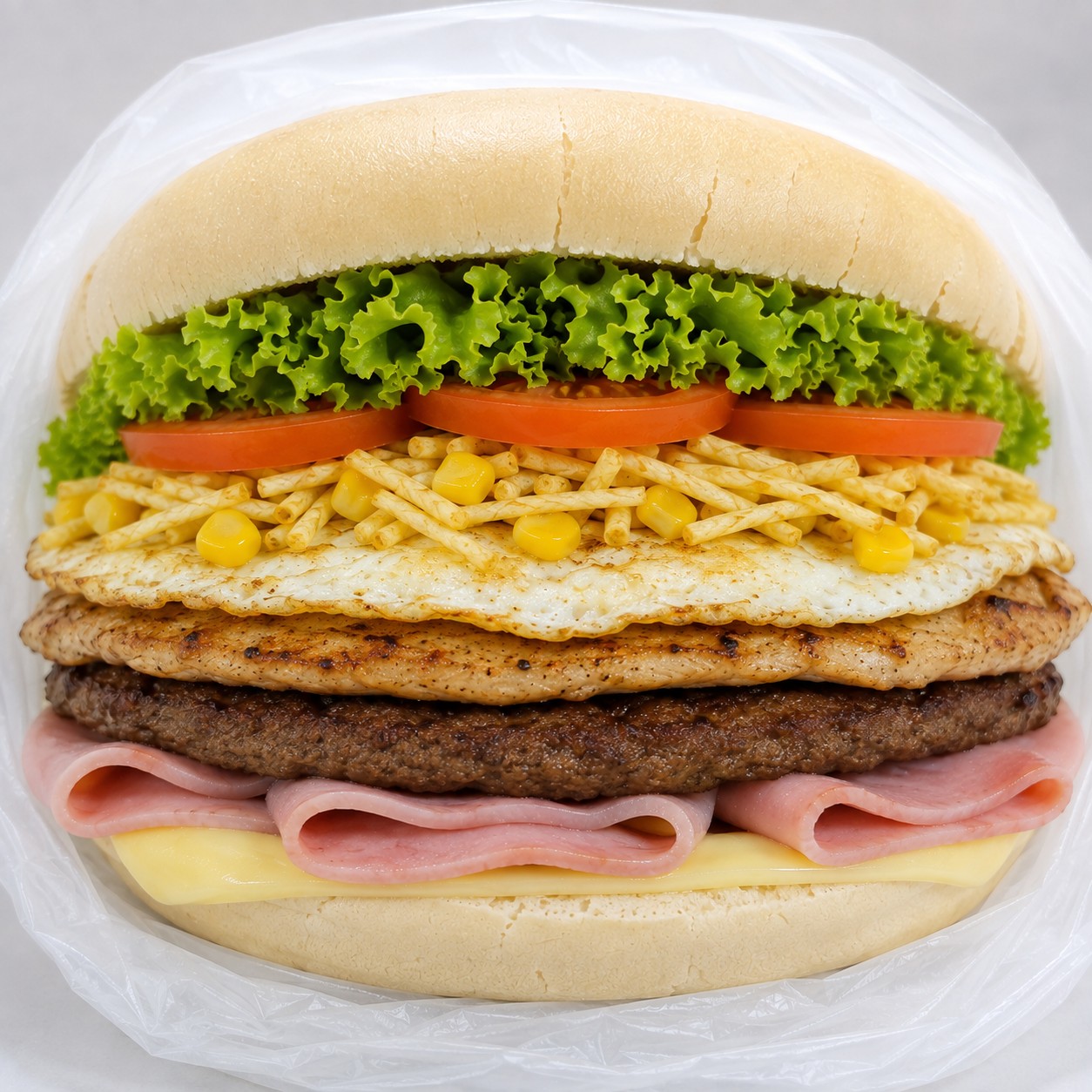 Eggs-Filé com Hambúrguer