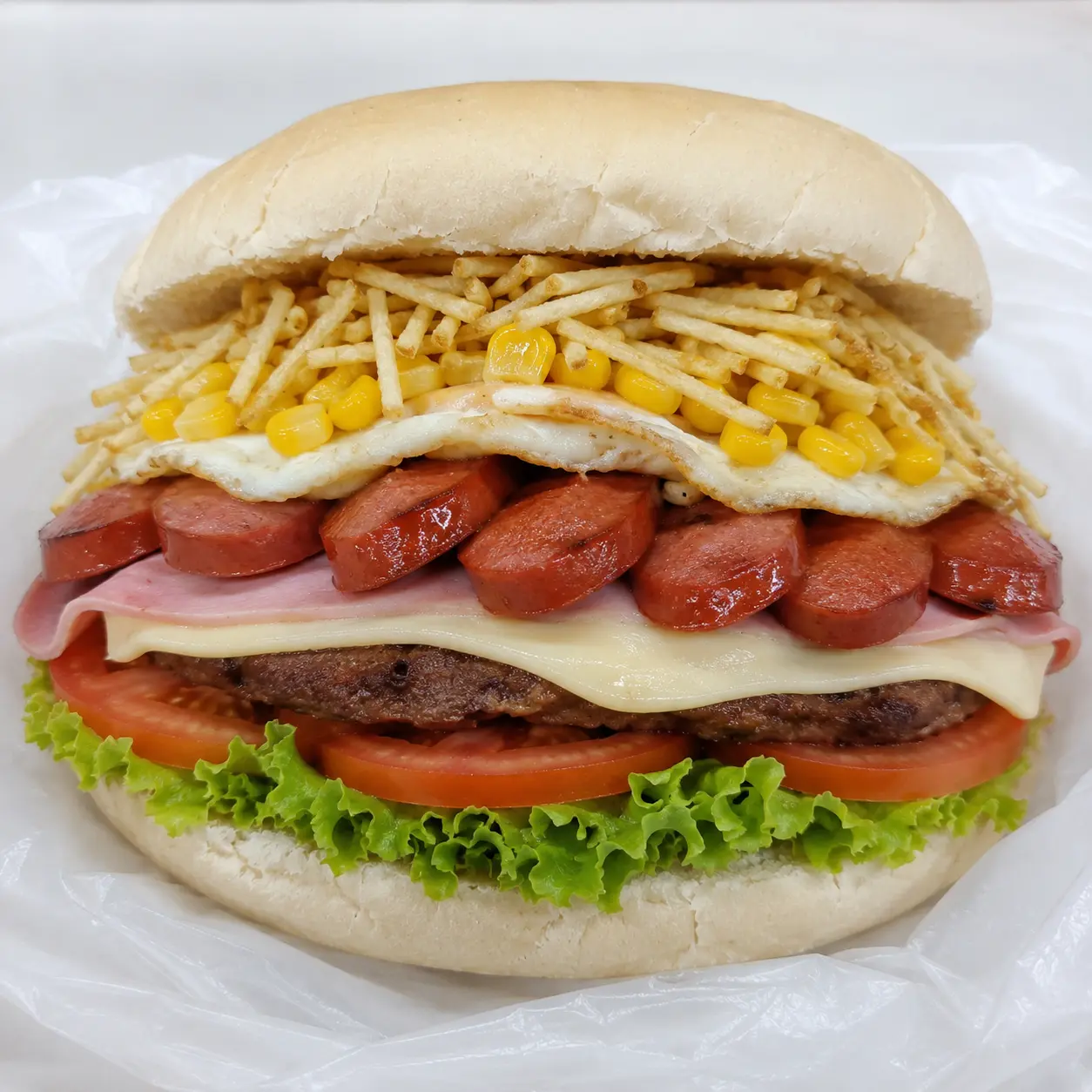 Eggs-Burguer com Salsicha